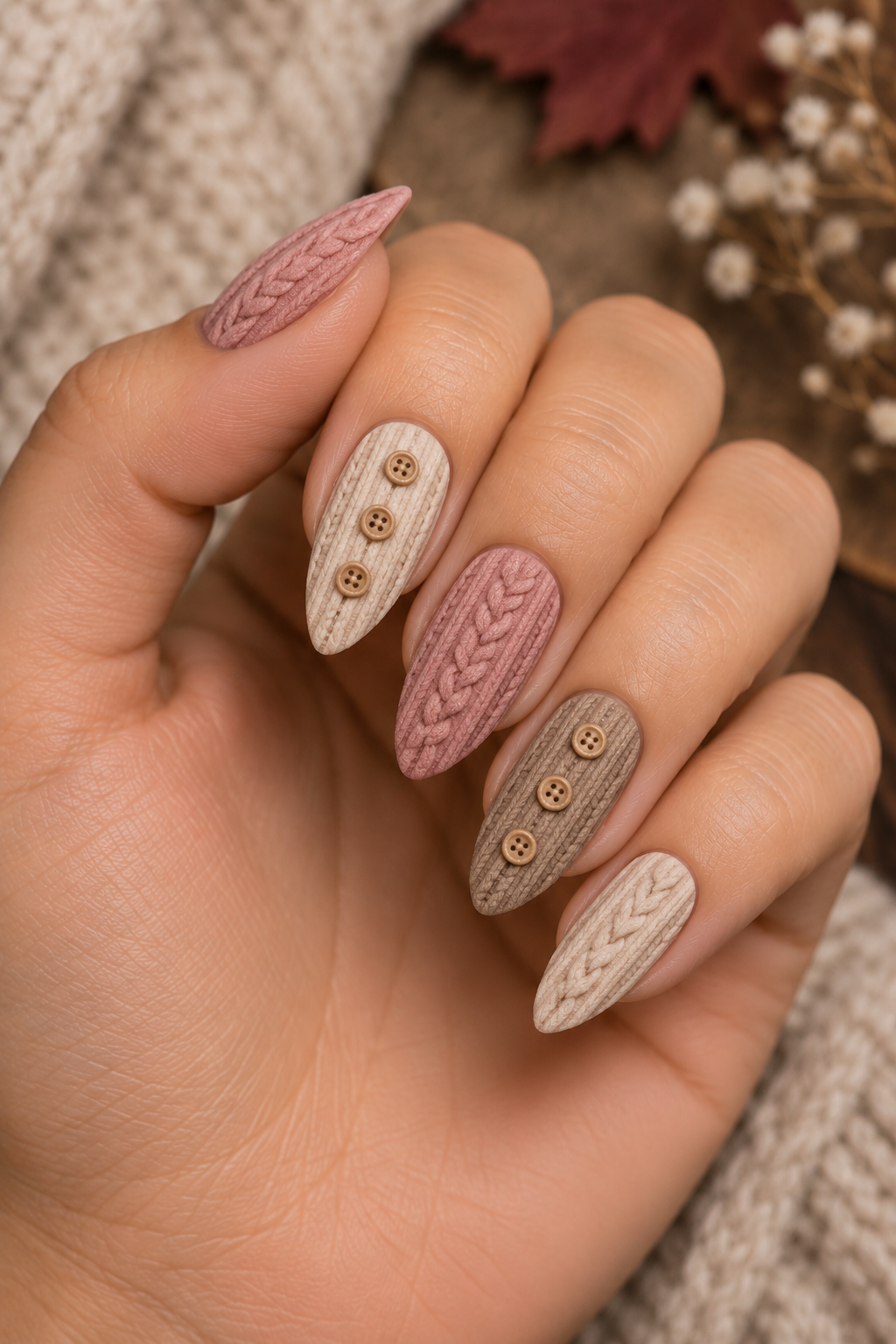 Cardigan Sweater Nails