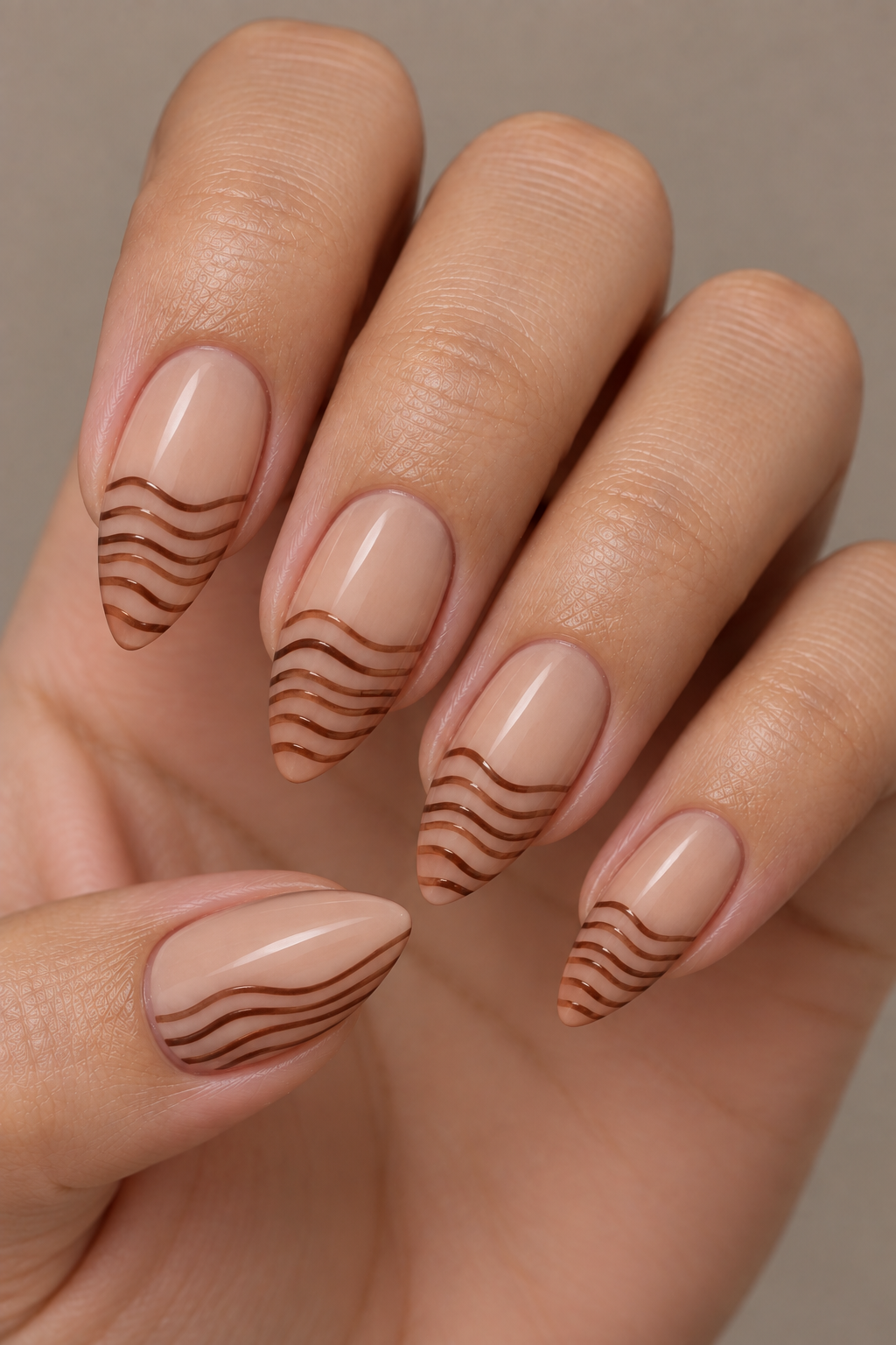 Chestnut Ripple Acrylic Nails