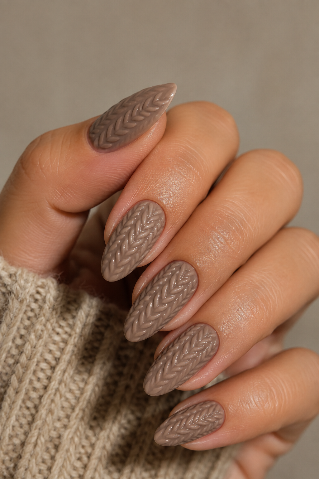 Chevron Knit Sweater Nails