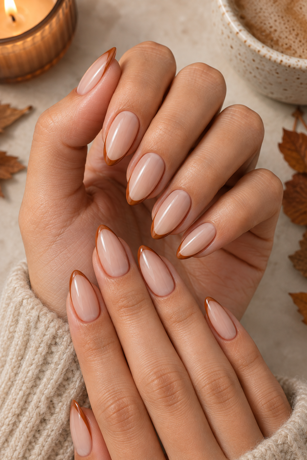 Cinnamon Outline Nails