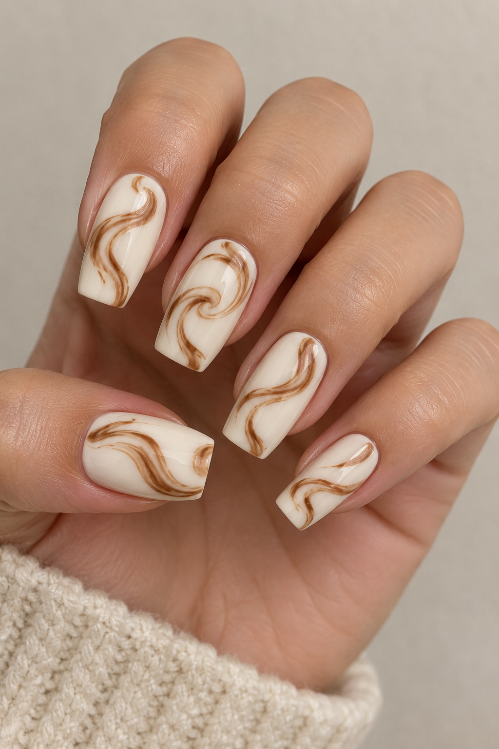 Cinnamon Swirl Nails
