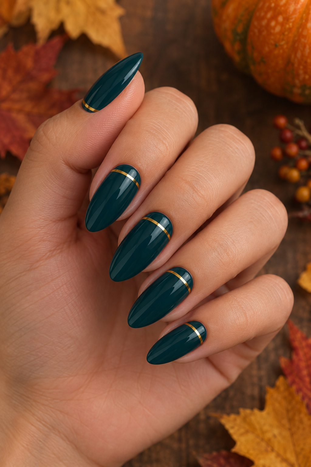 Deep Teal with Single Line