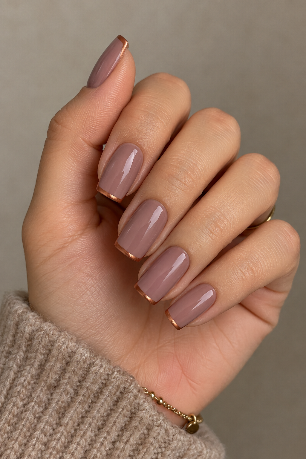 Dusty Mauve with Copper Edge