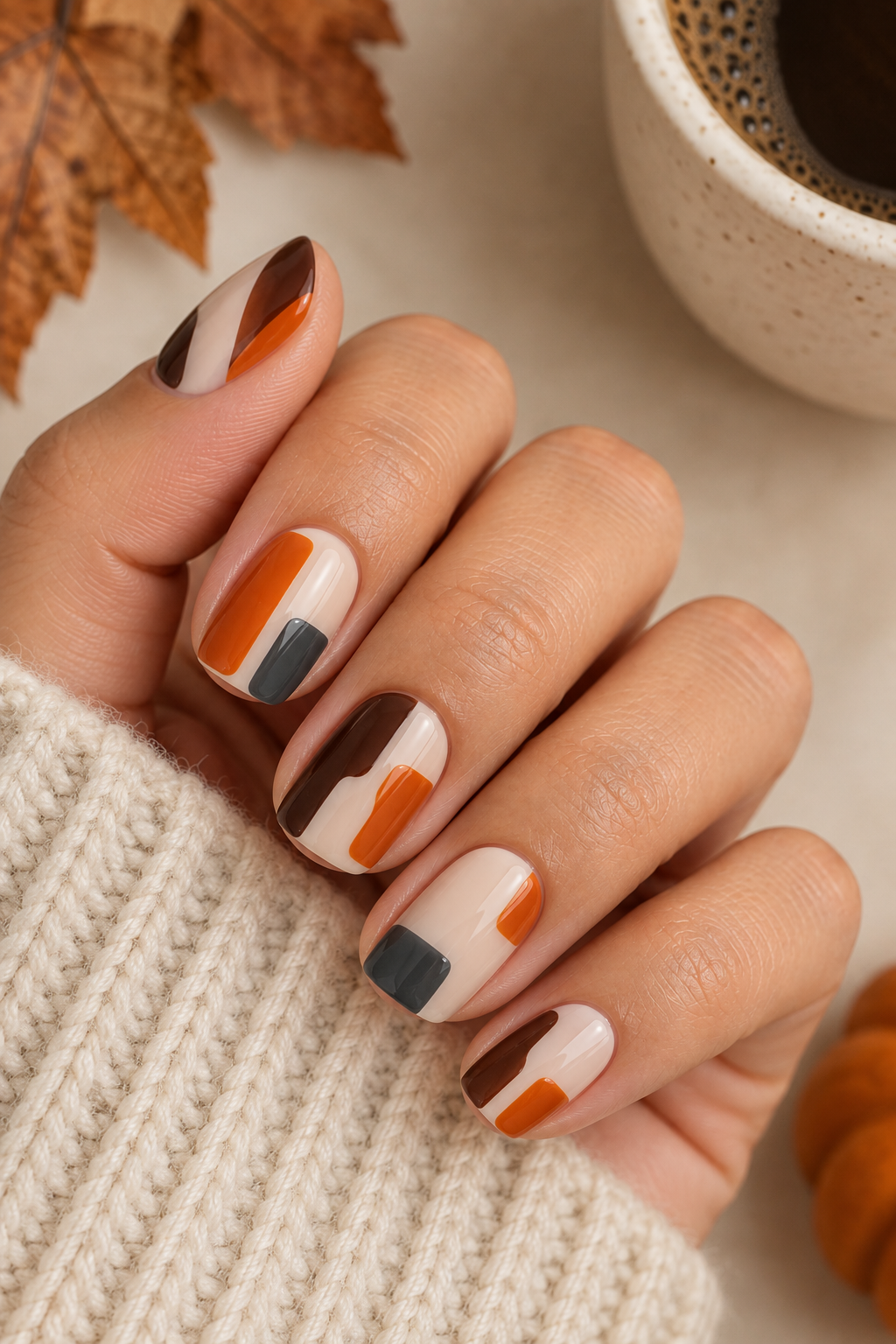 Espresso, Pumpkin & Charcoal Color Blocks