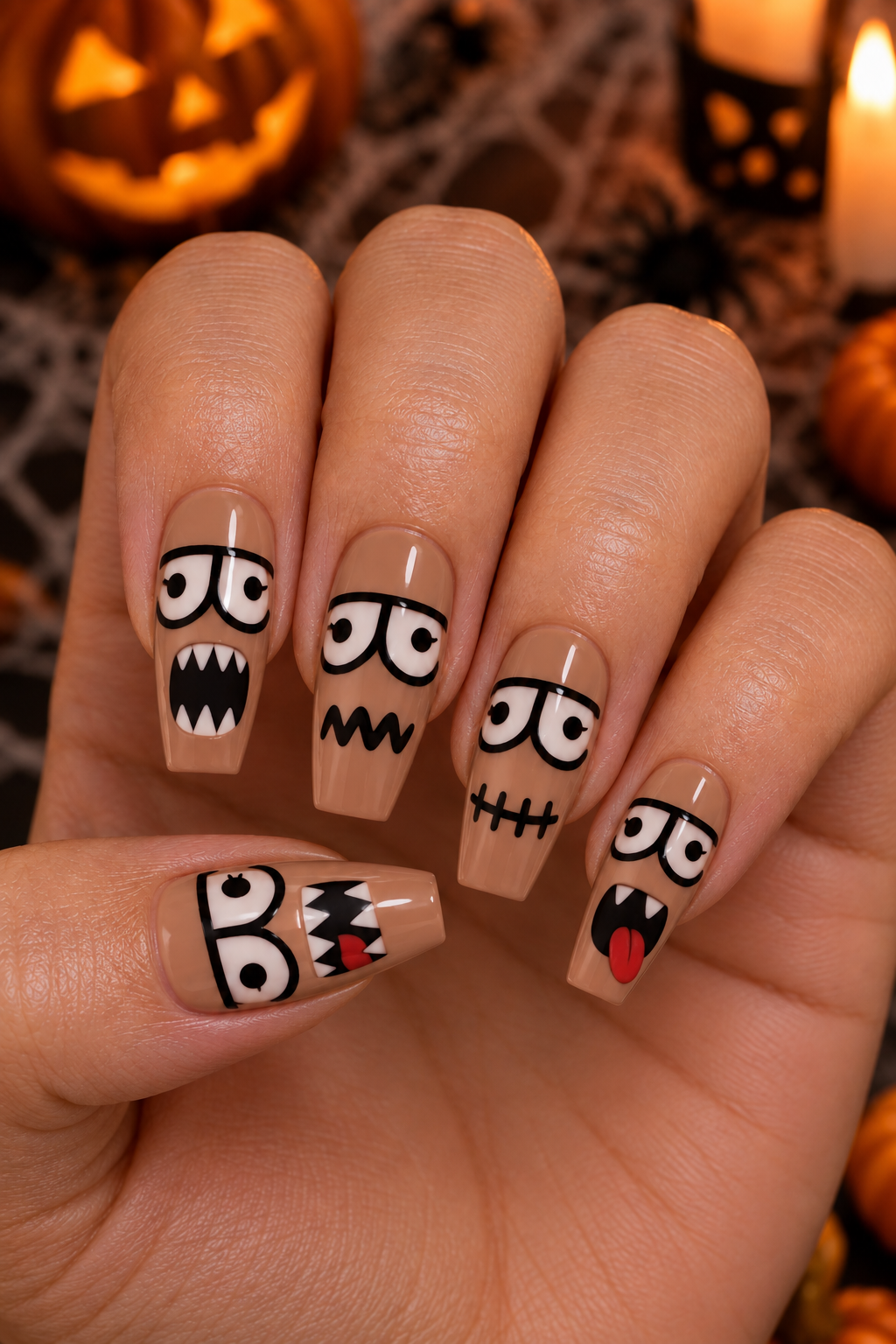 Fun Monster Halloween Nails