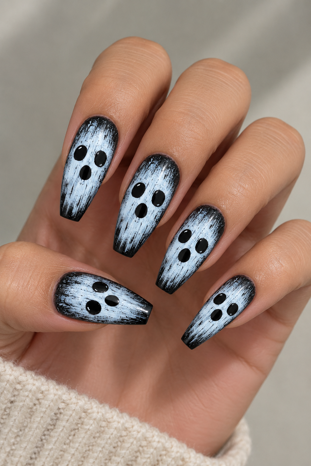 Ghostly Grunge Coffin Nails
