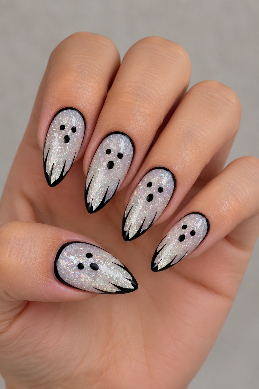 Glitter Ghostie Nails