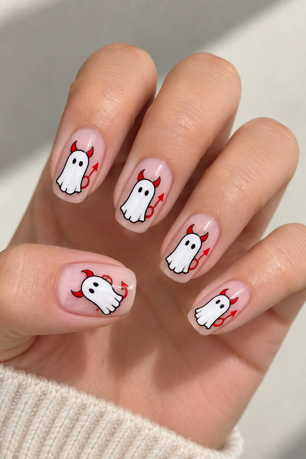 Little Devil Ghost Nails