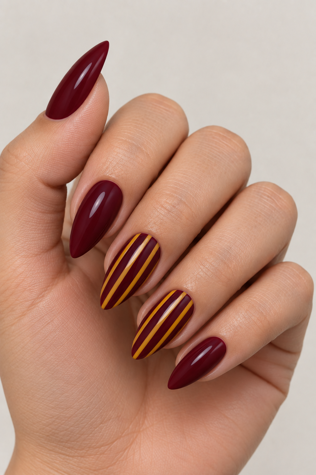 Maroon and Mustard Yellow Stripe
