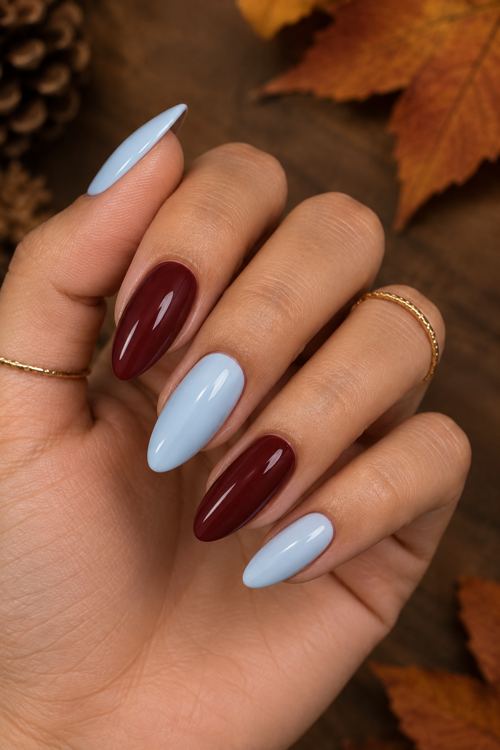 Milky Blue & Maroon Duo