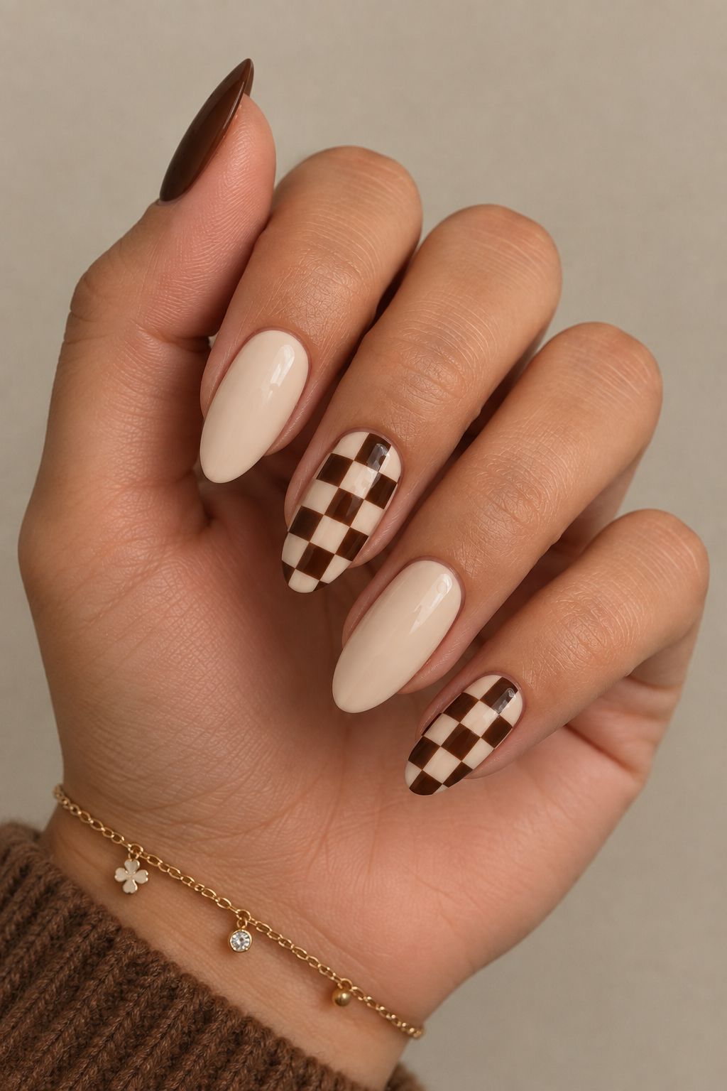 Mini Checkerboard in Espresso and Cream