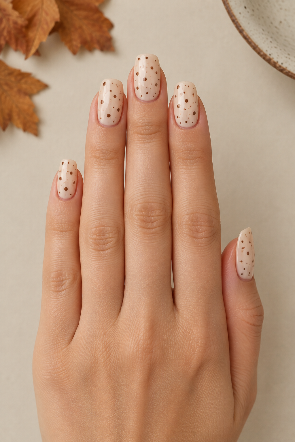 Mocha Speckle Nails
