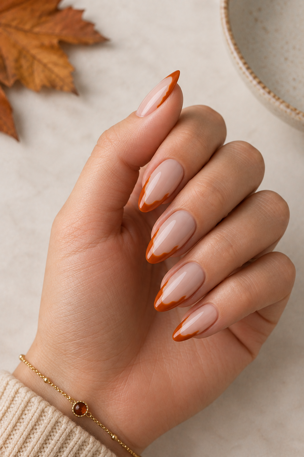 Molten Maple Edge Acrylic Nails