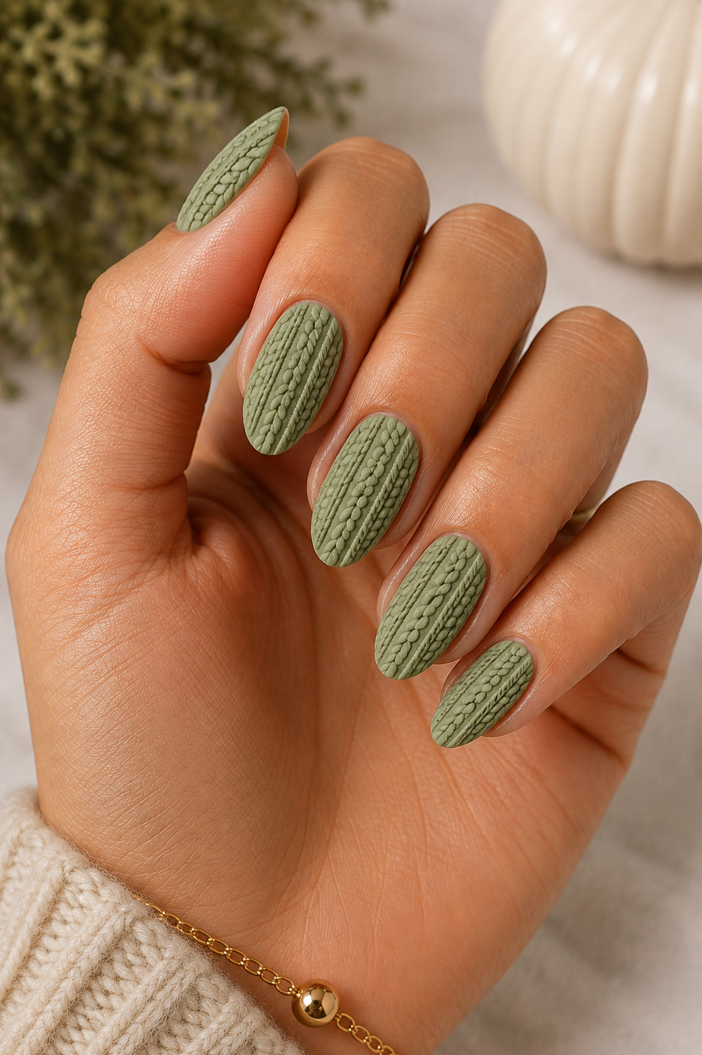 Moss Stitch Sweater Nails