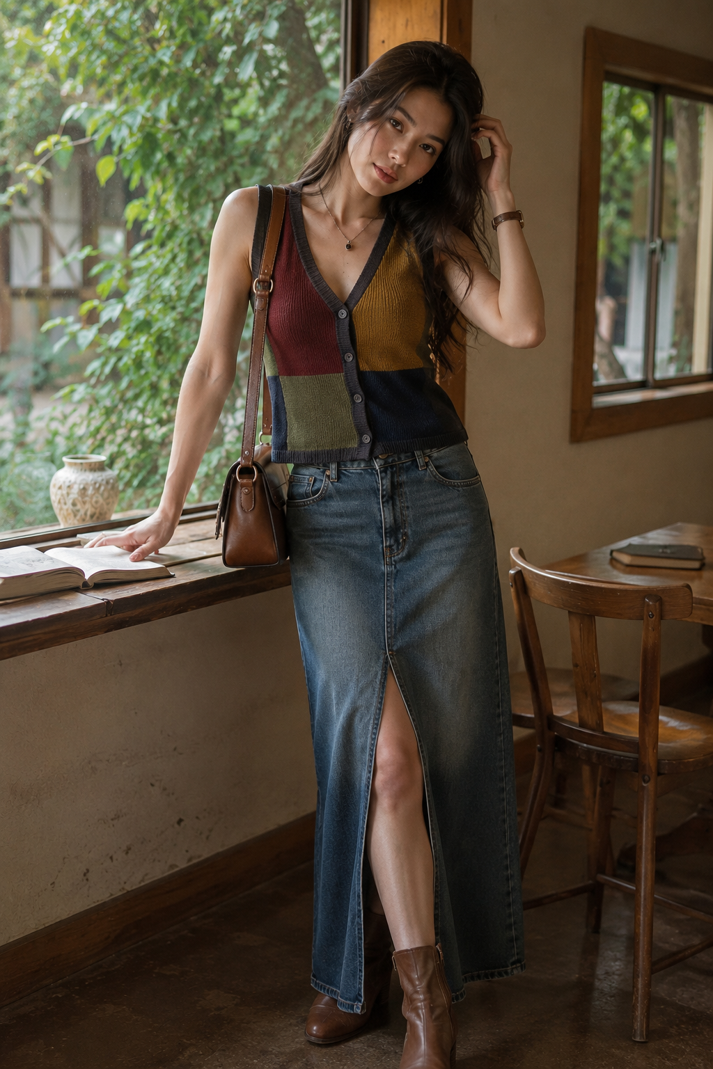 Patchwork Sweater Vest