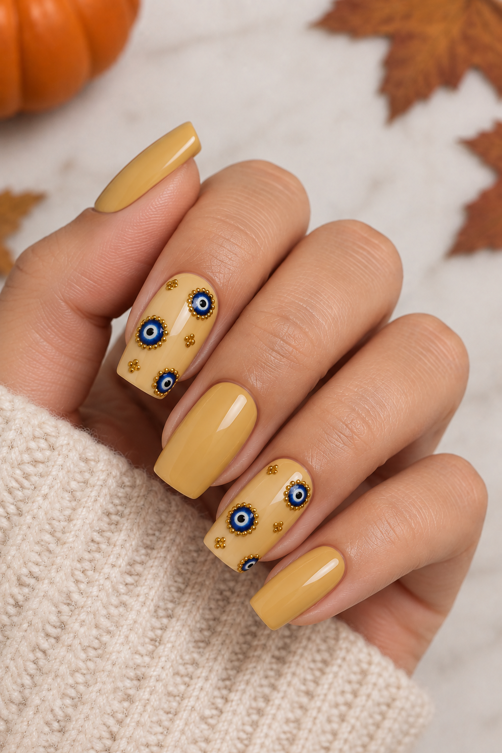 Playful Evil Eye Halloween Nails