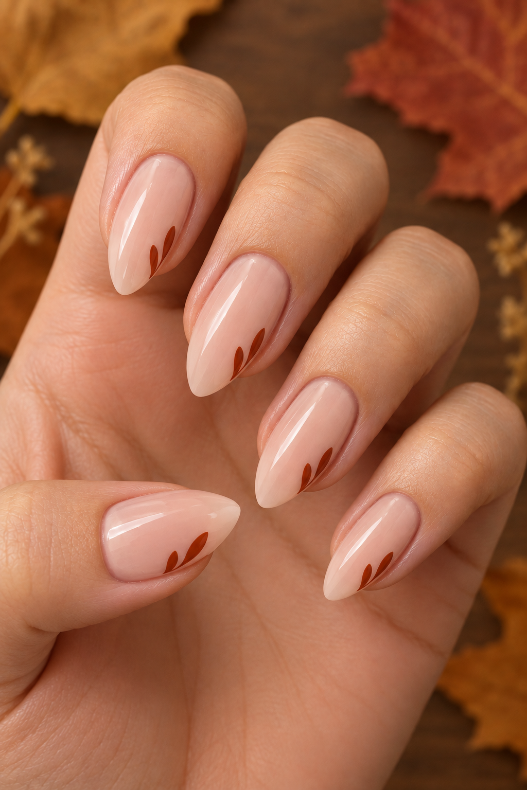 Rust Petal Corner Nails