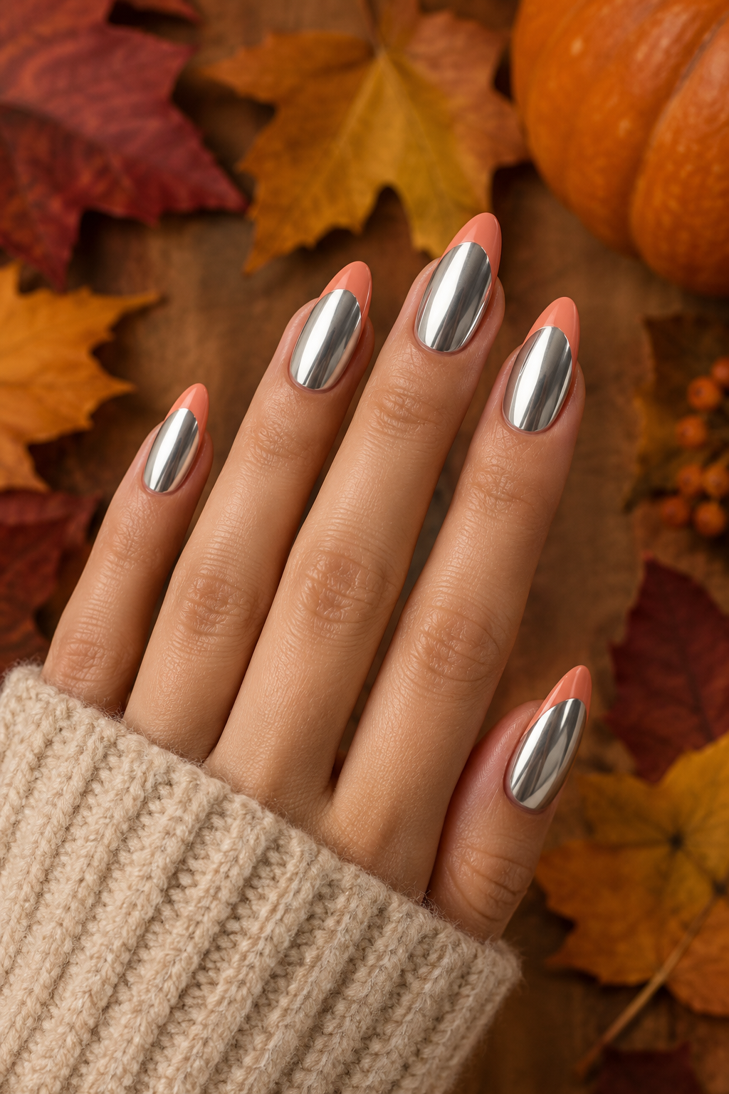 Silver chrome with coral tip