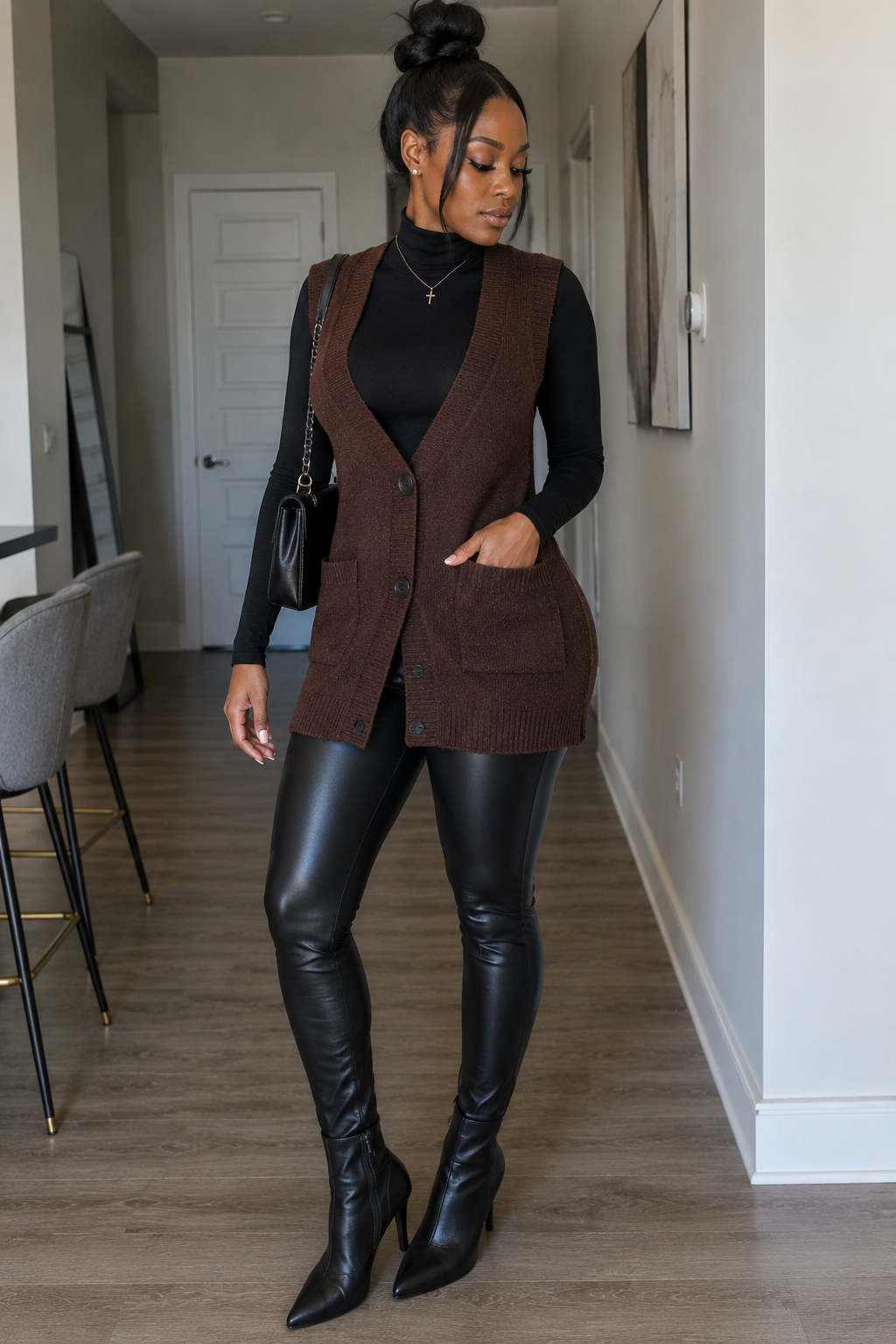 Sleeveless Cardigan Sweater Vest