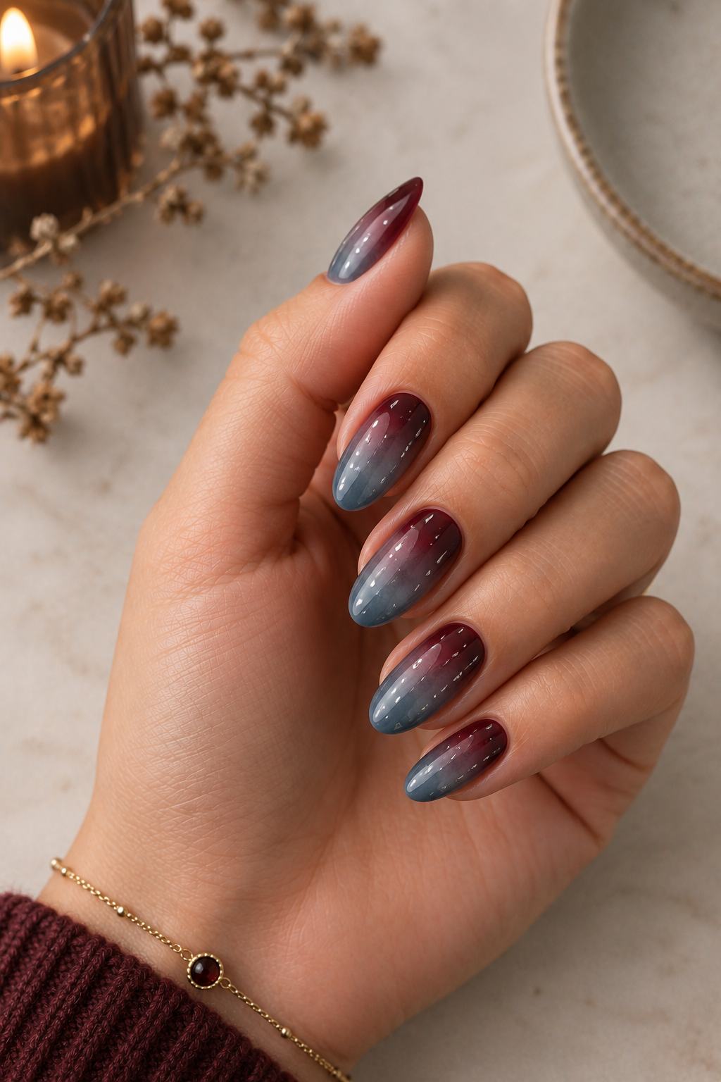 Stormy Sky Gradient with Maroon