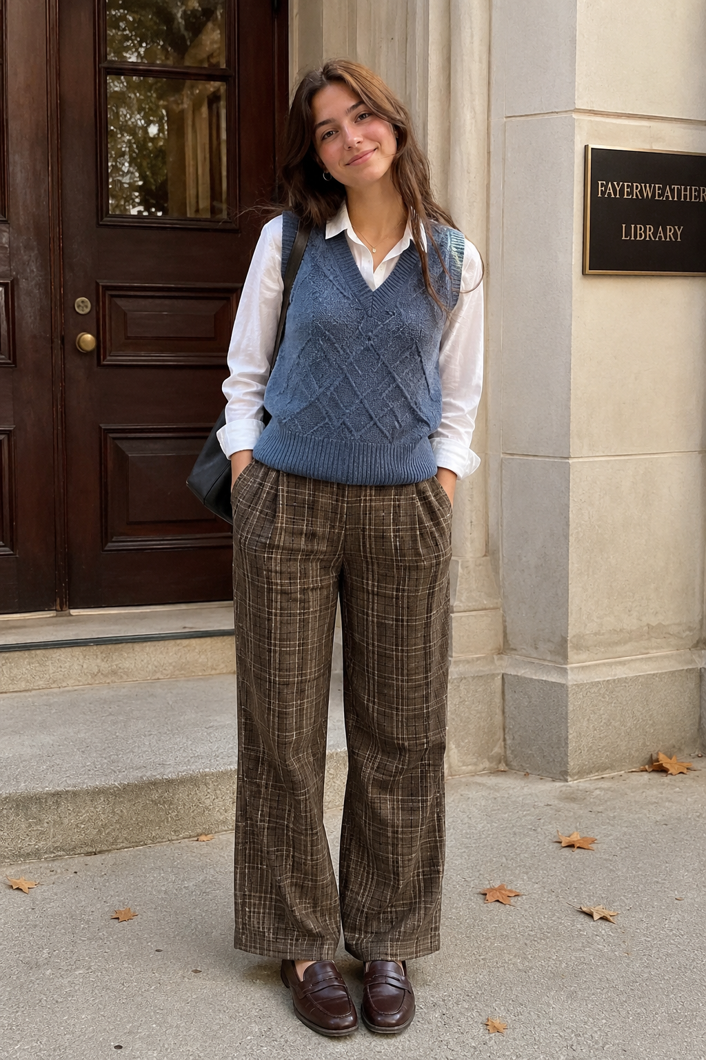 Textured Diamond-Knit Sweater Vest