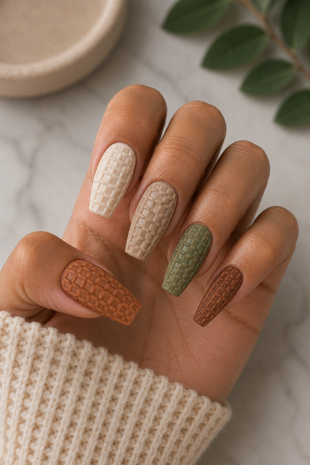 Waffle Knit Sweater Nails