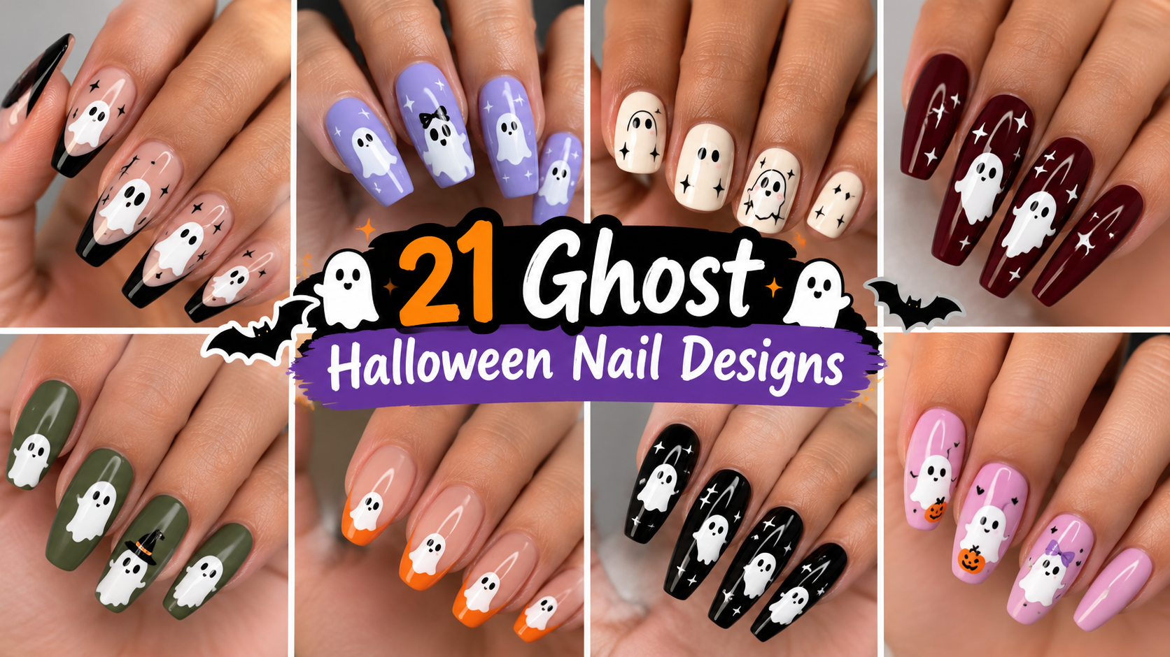 ghost halloween nail designs