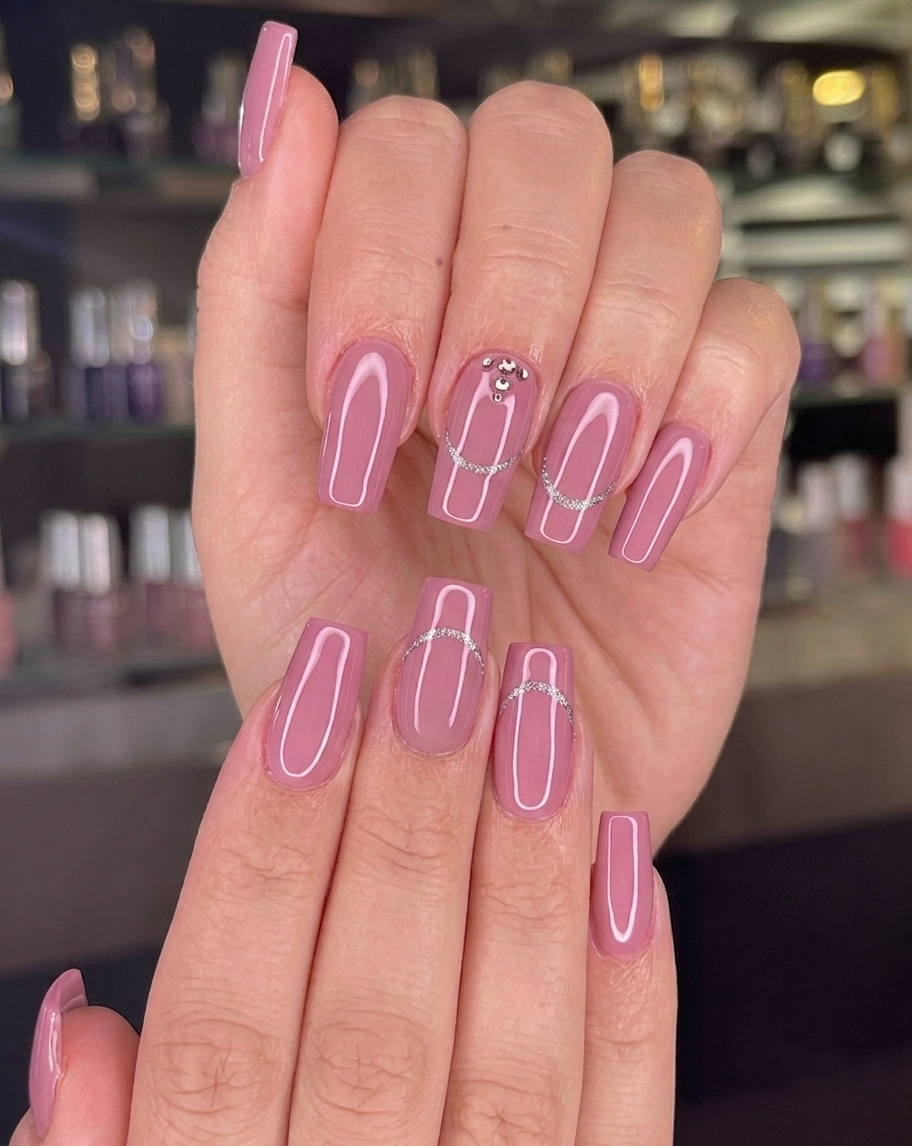 pink fall color nails