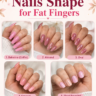 top nails shape for fat fingers showing 5 nail designs