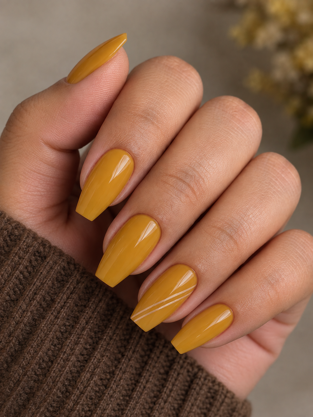yellow tapered square nail for fat fingers