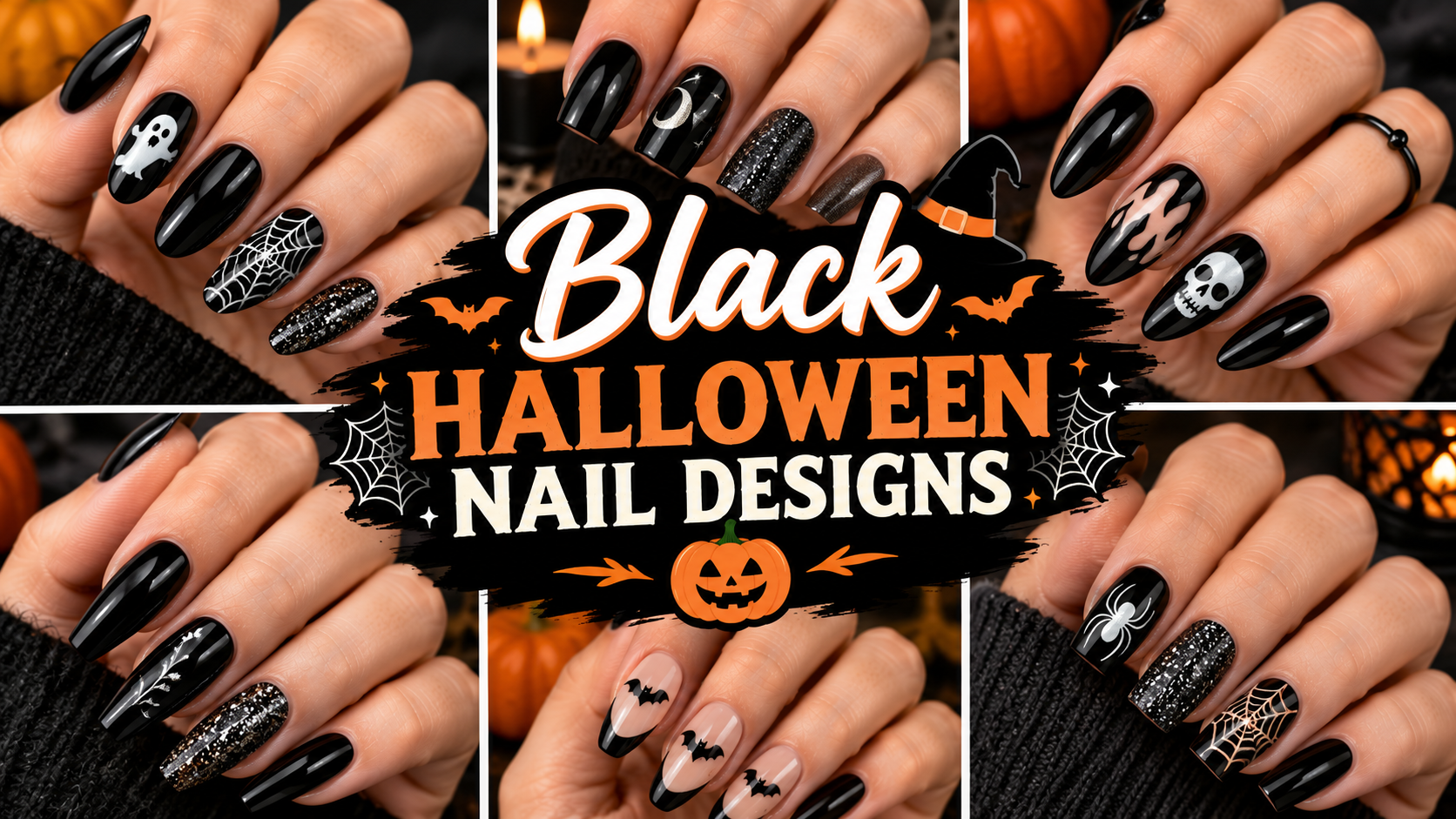 Black Halloween Nail Design Ideas