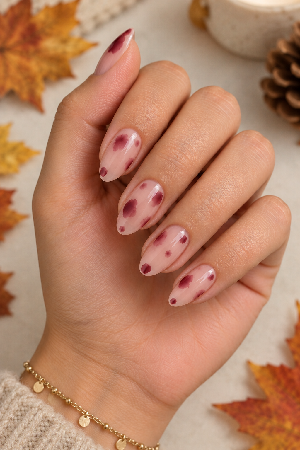 Burgundy Ink Blots