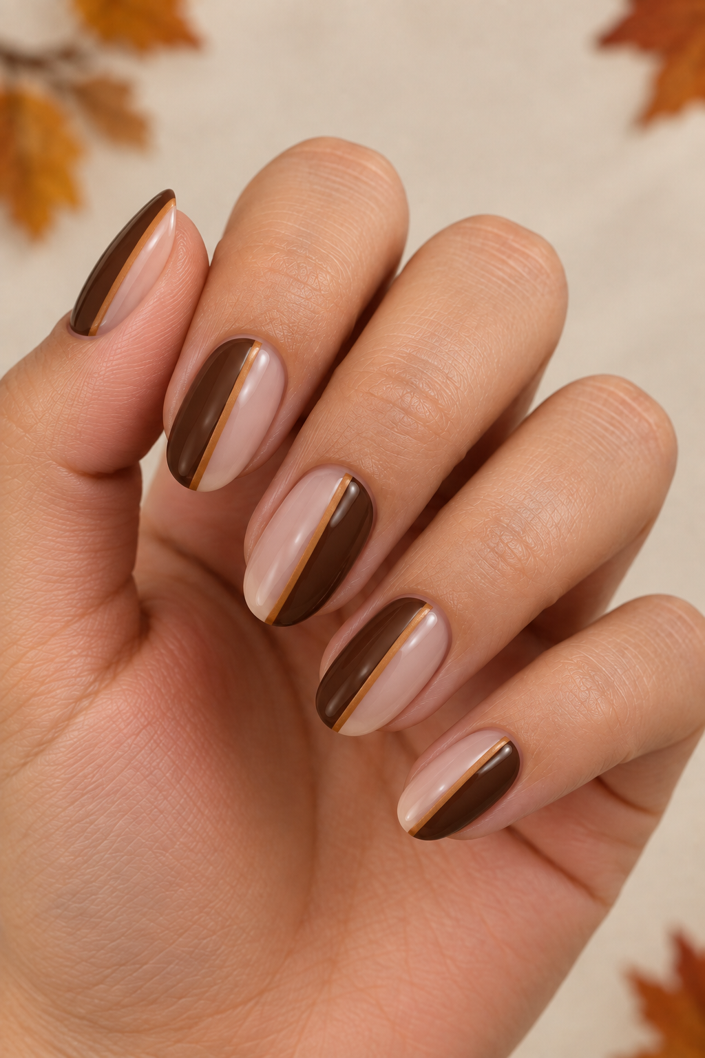 Chocolate Split-Tone Manicure