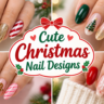 Cute Christmas Nail Designs Collage