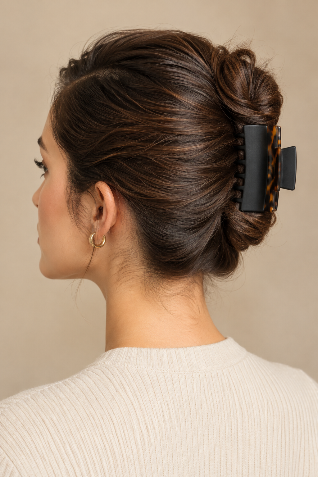 Claw Clip Hairstyles for Thick Hair side updo