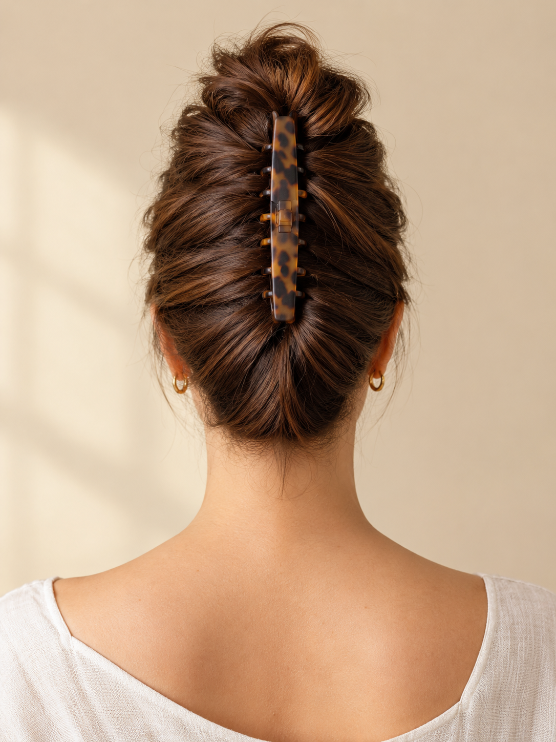 High Twisted Claw Clip Updo