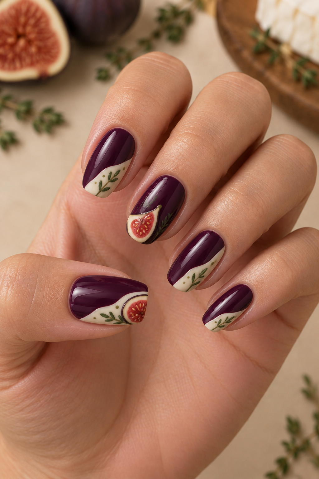 Fig-Inspired Plum Manicure