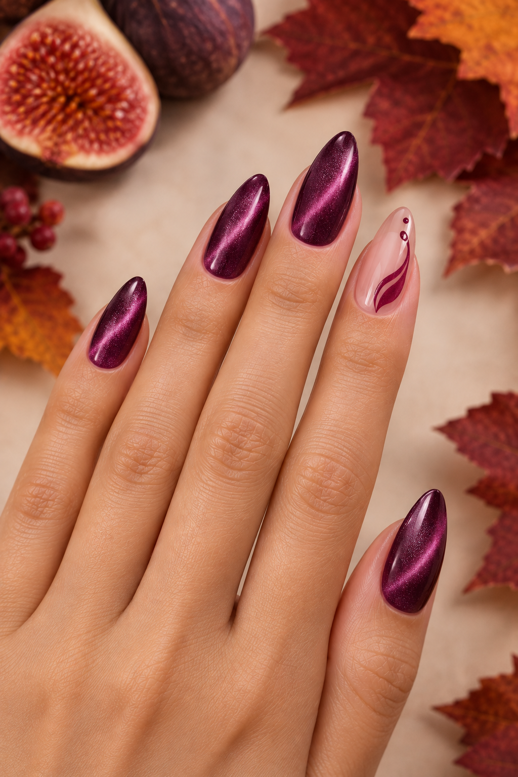 Fig Plum Velvet Manicure