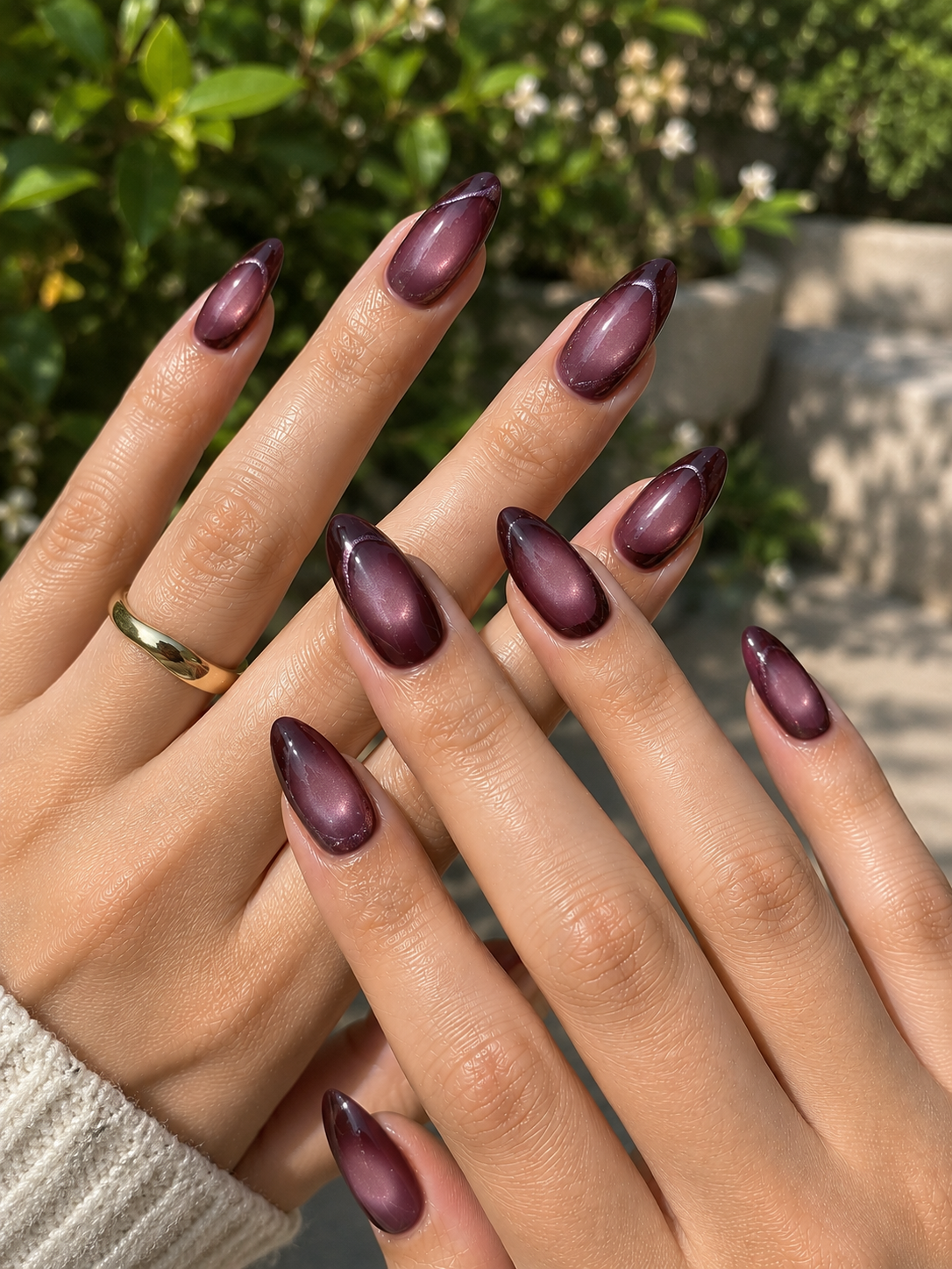 plum aura nails