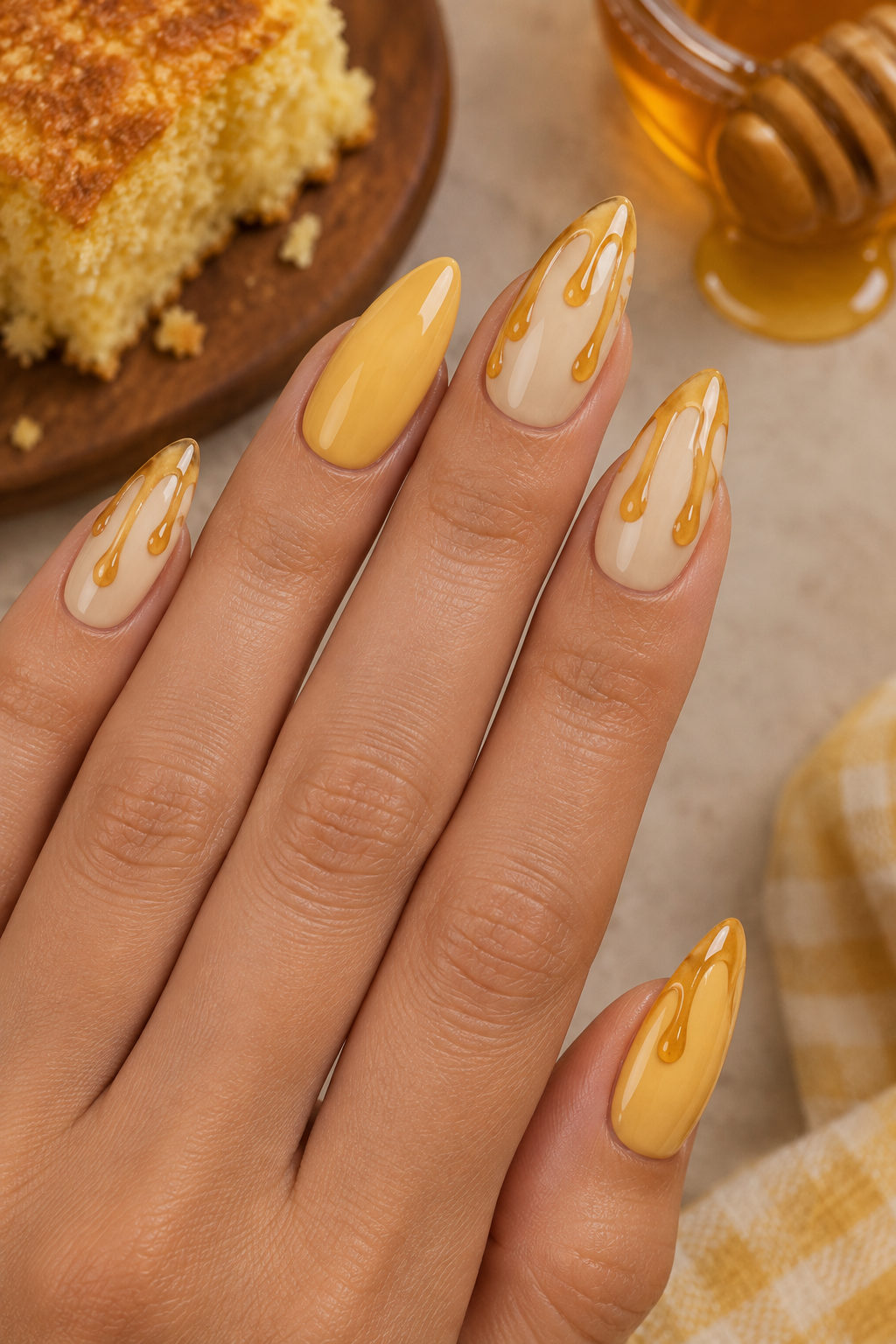 Honey Drip Cornbread Manicure