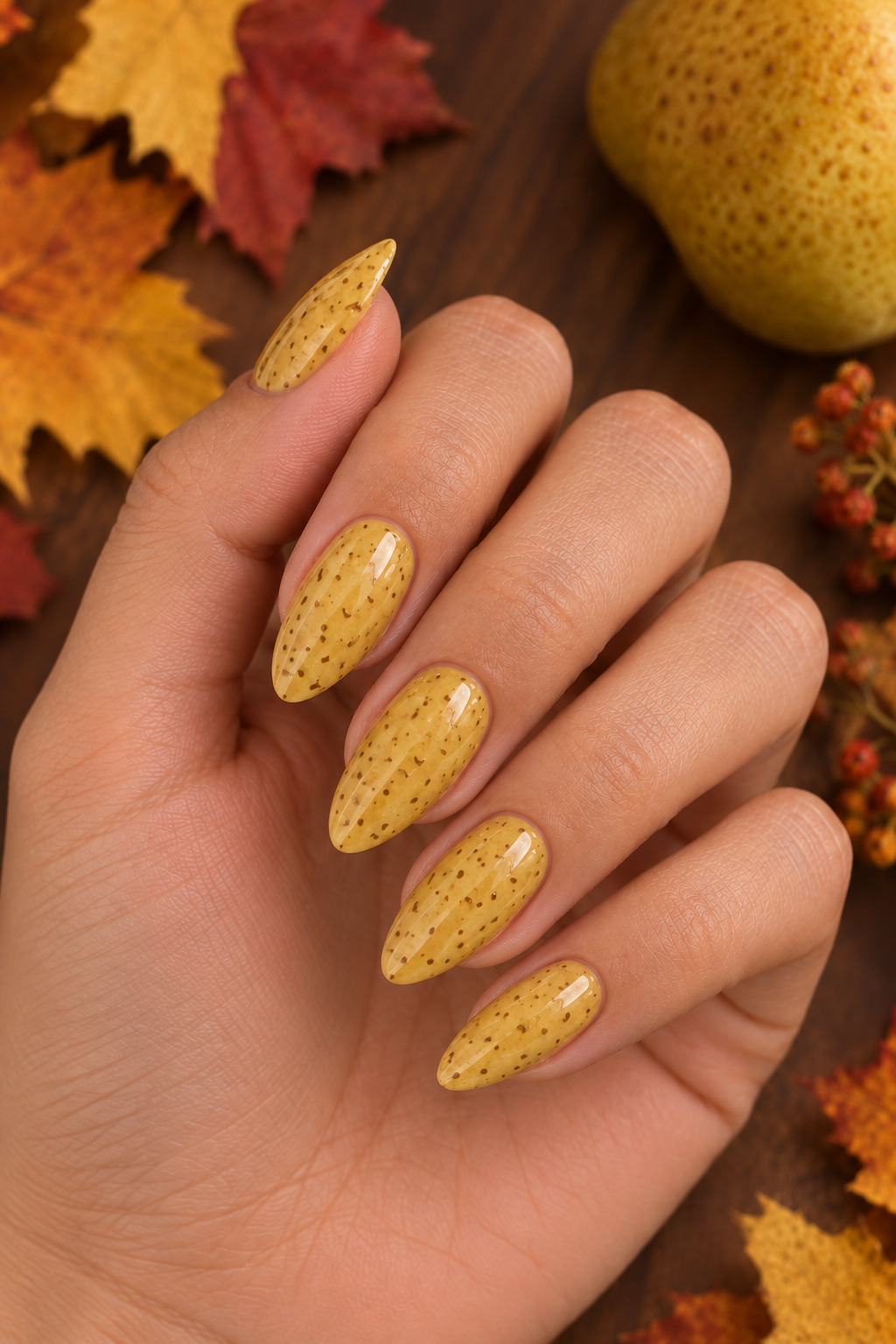 Honey Spice Speckle Nails