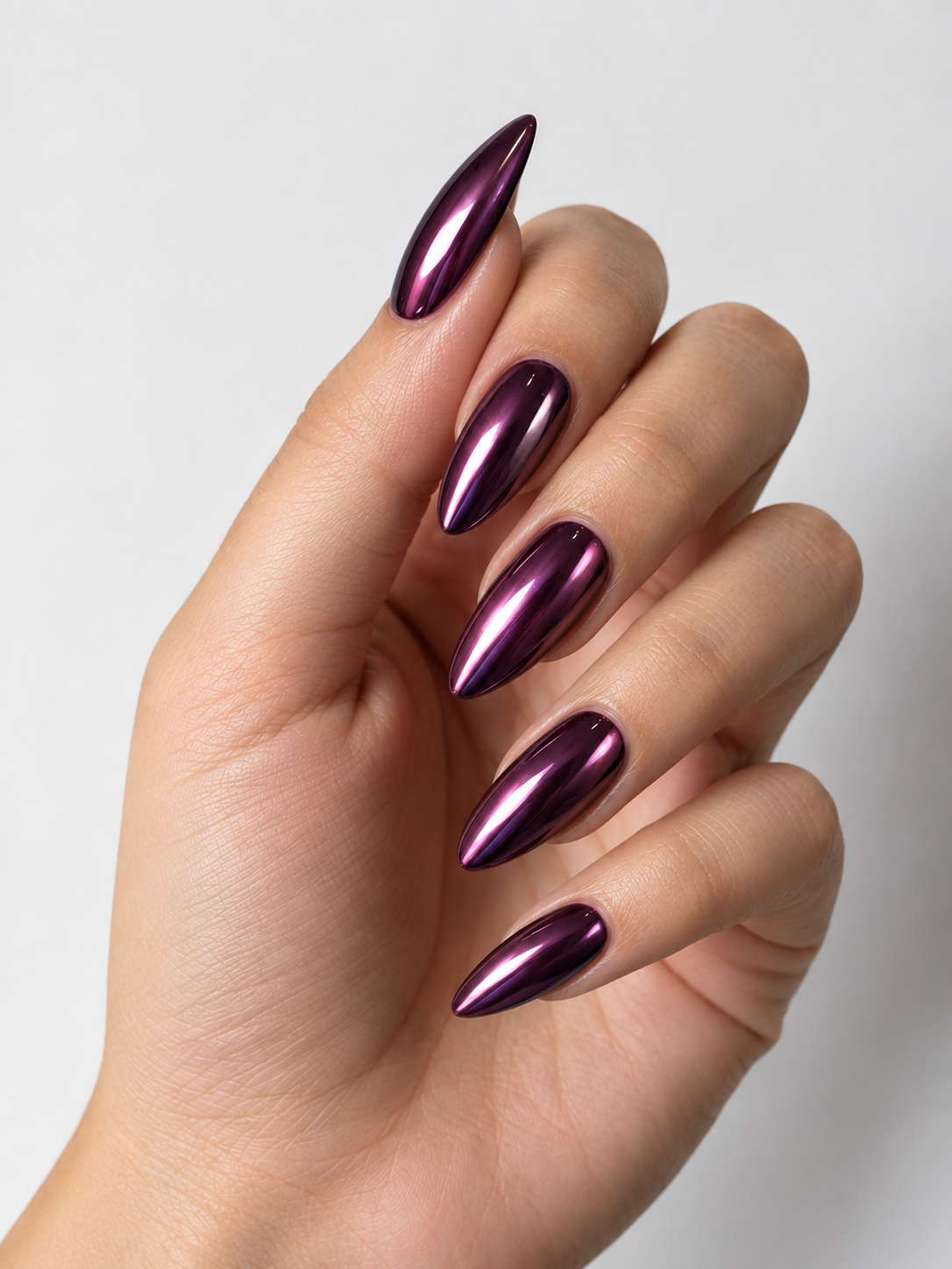 plum chrome nail for fall