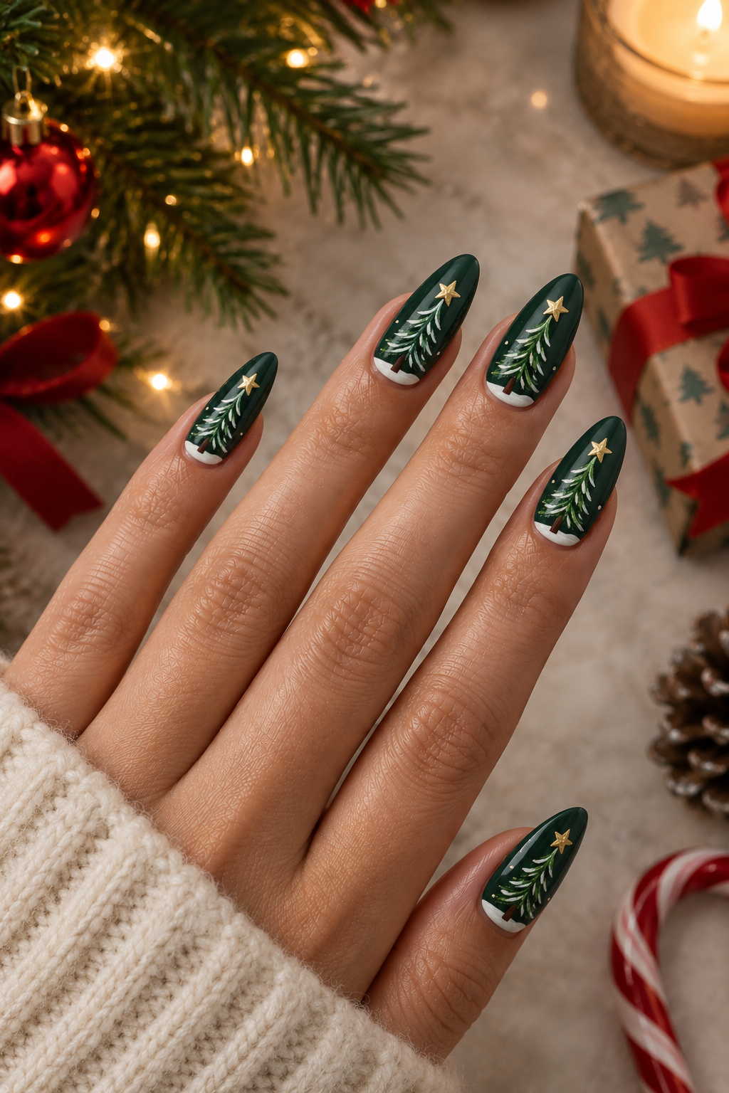 Mini Christmas Tree Nails