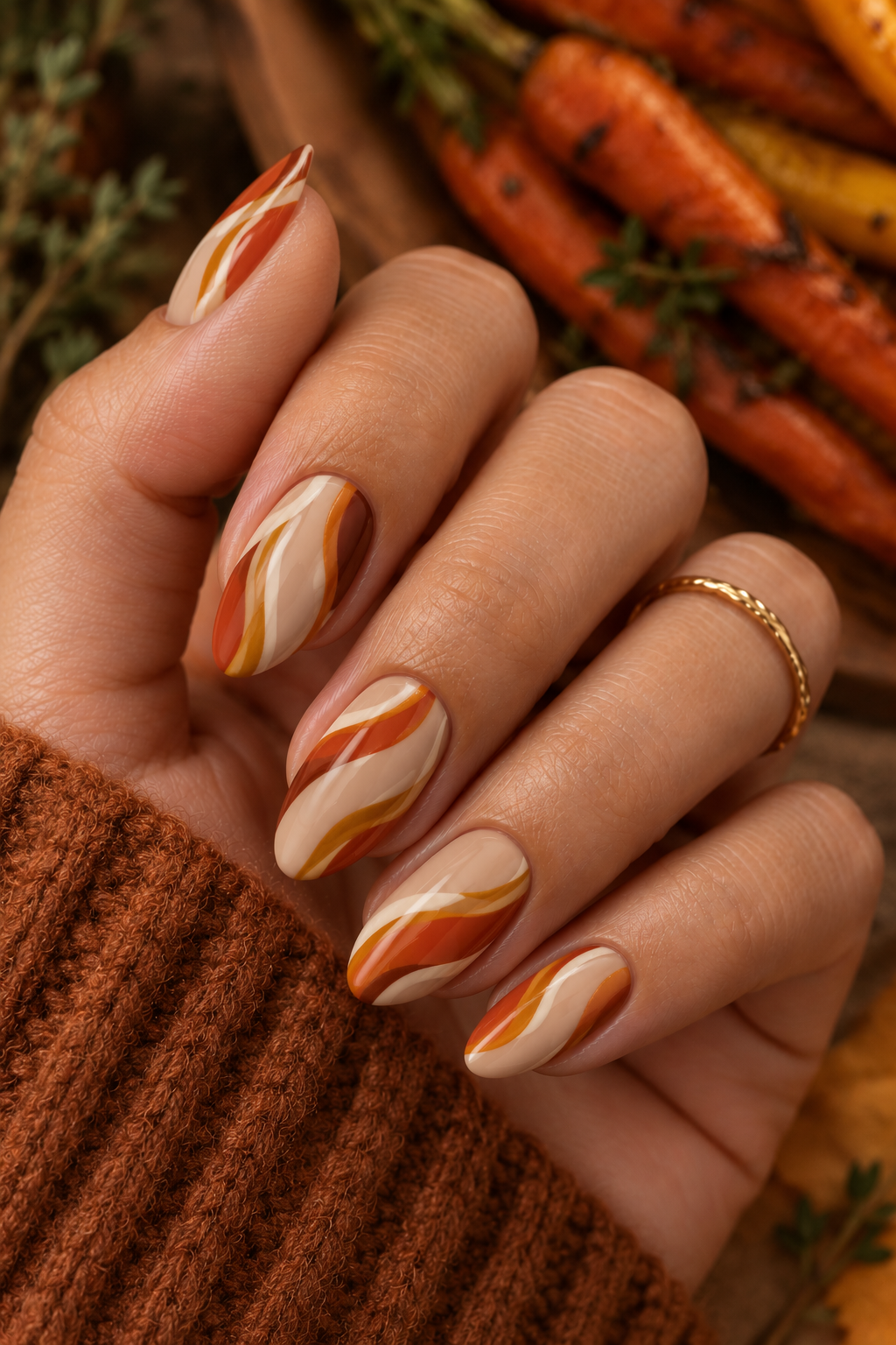 Roasted Carrot Ribbon Nails