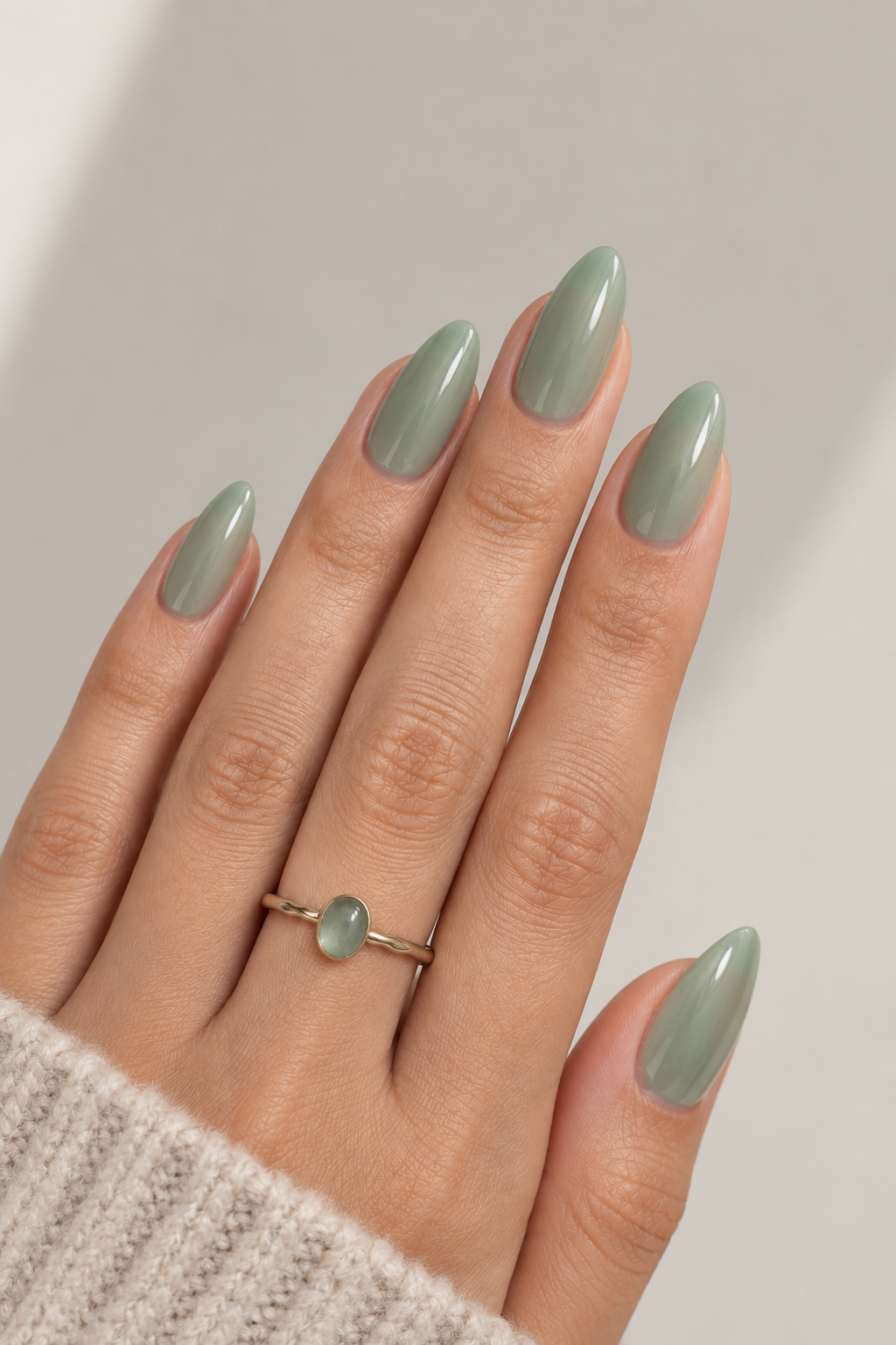Sea-Glass Green Nails