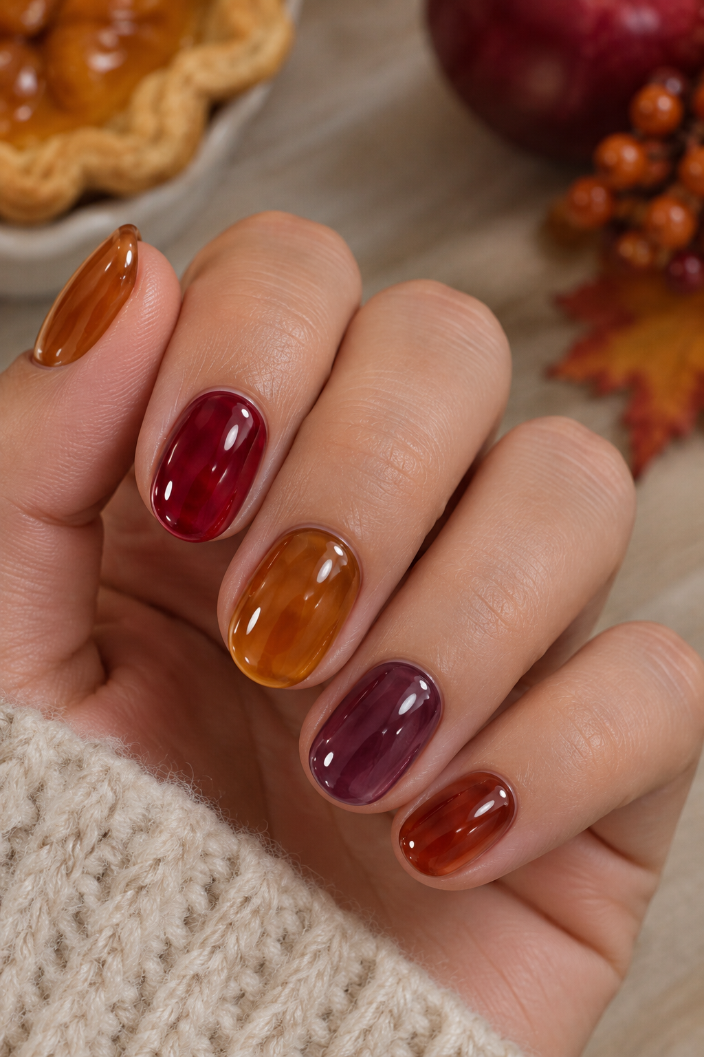 Thanksgiving Pie Filling Nails