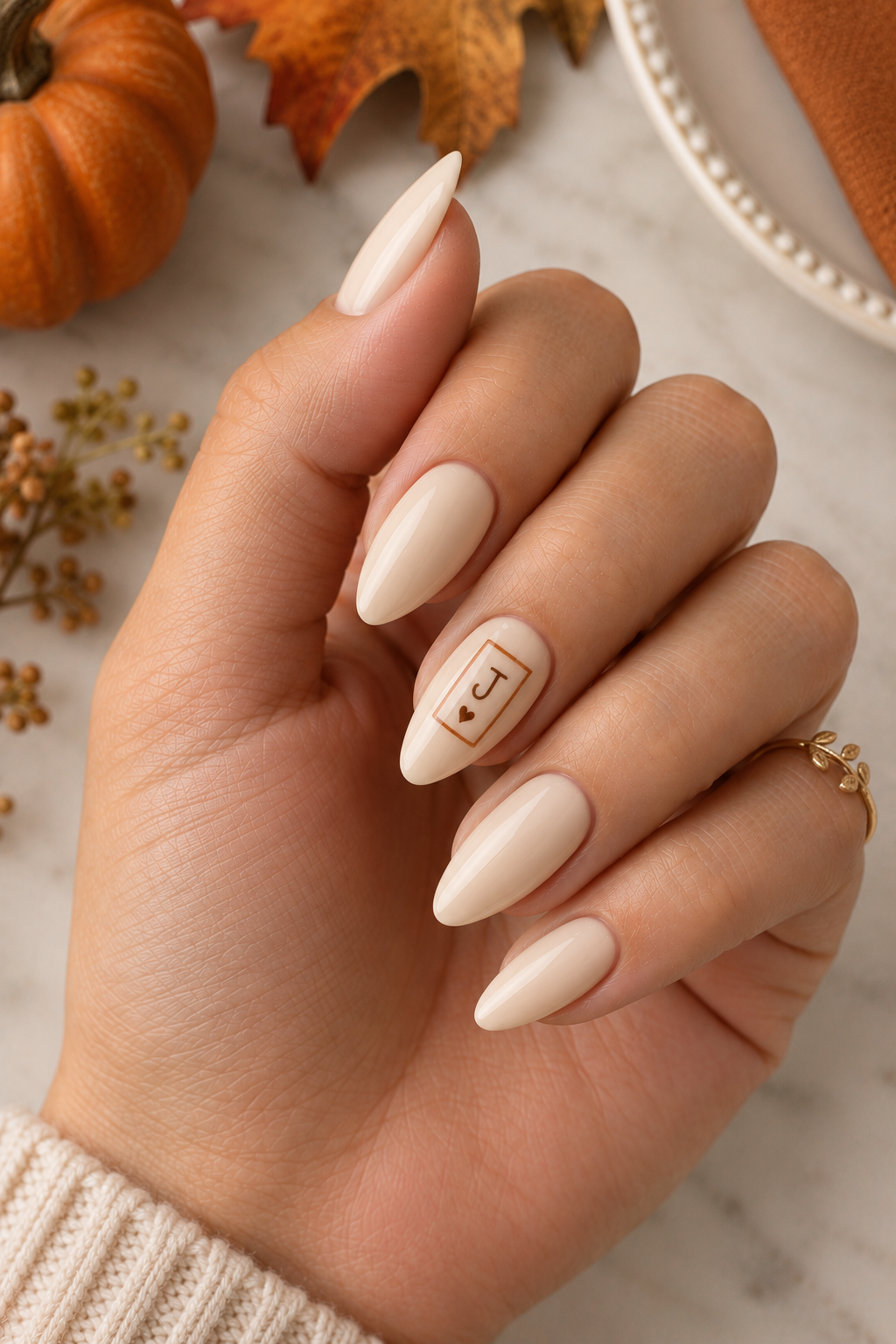 Thanksgiving Place Card Nails