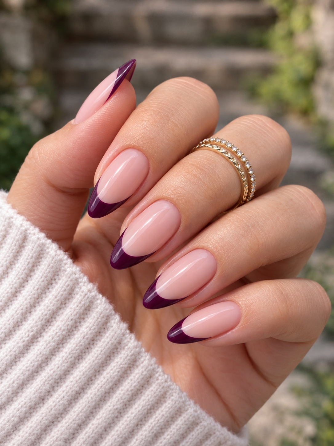 designs for fall nails plum french tips