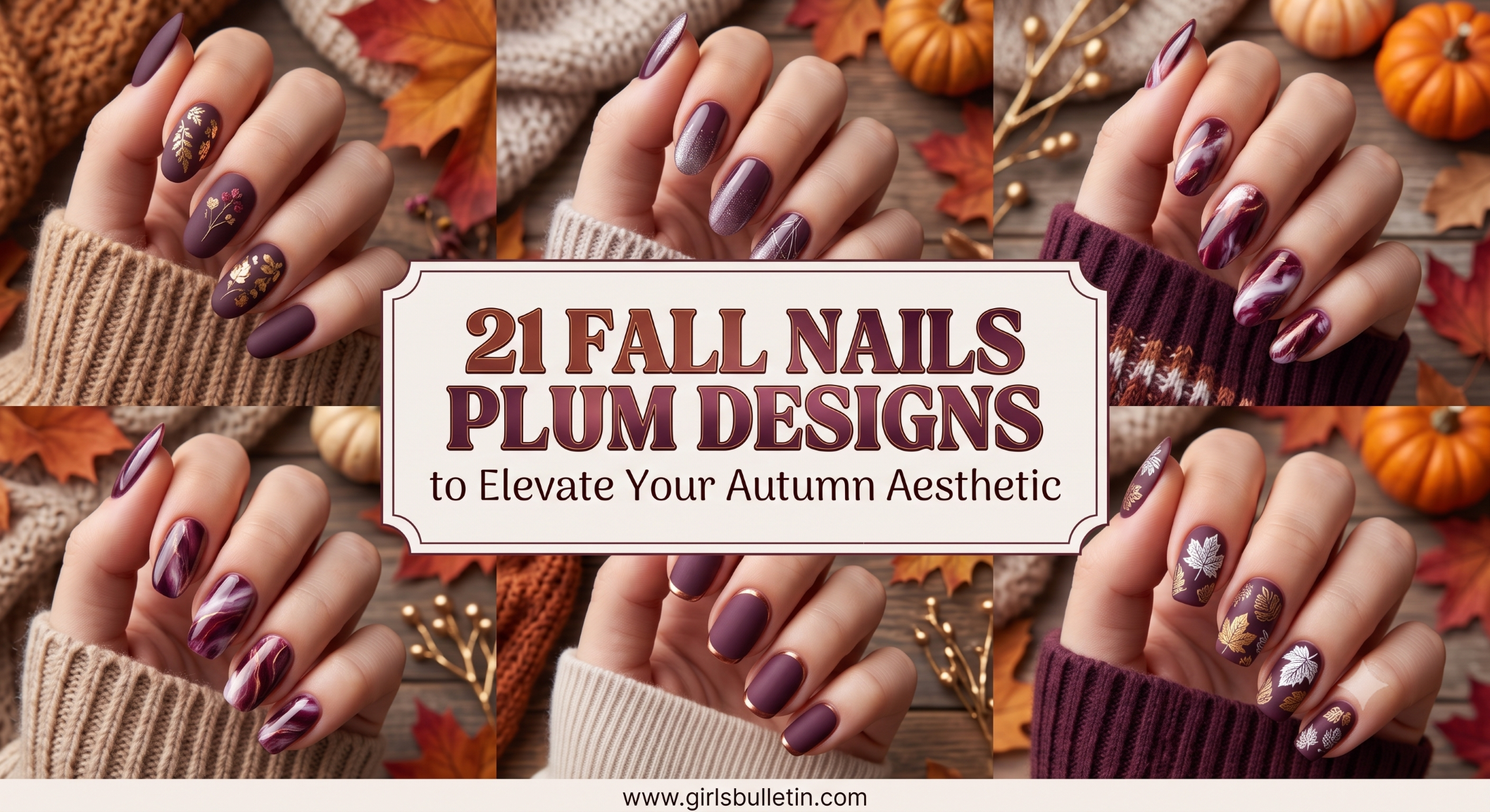 plum nail designs for fall
