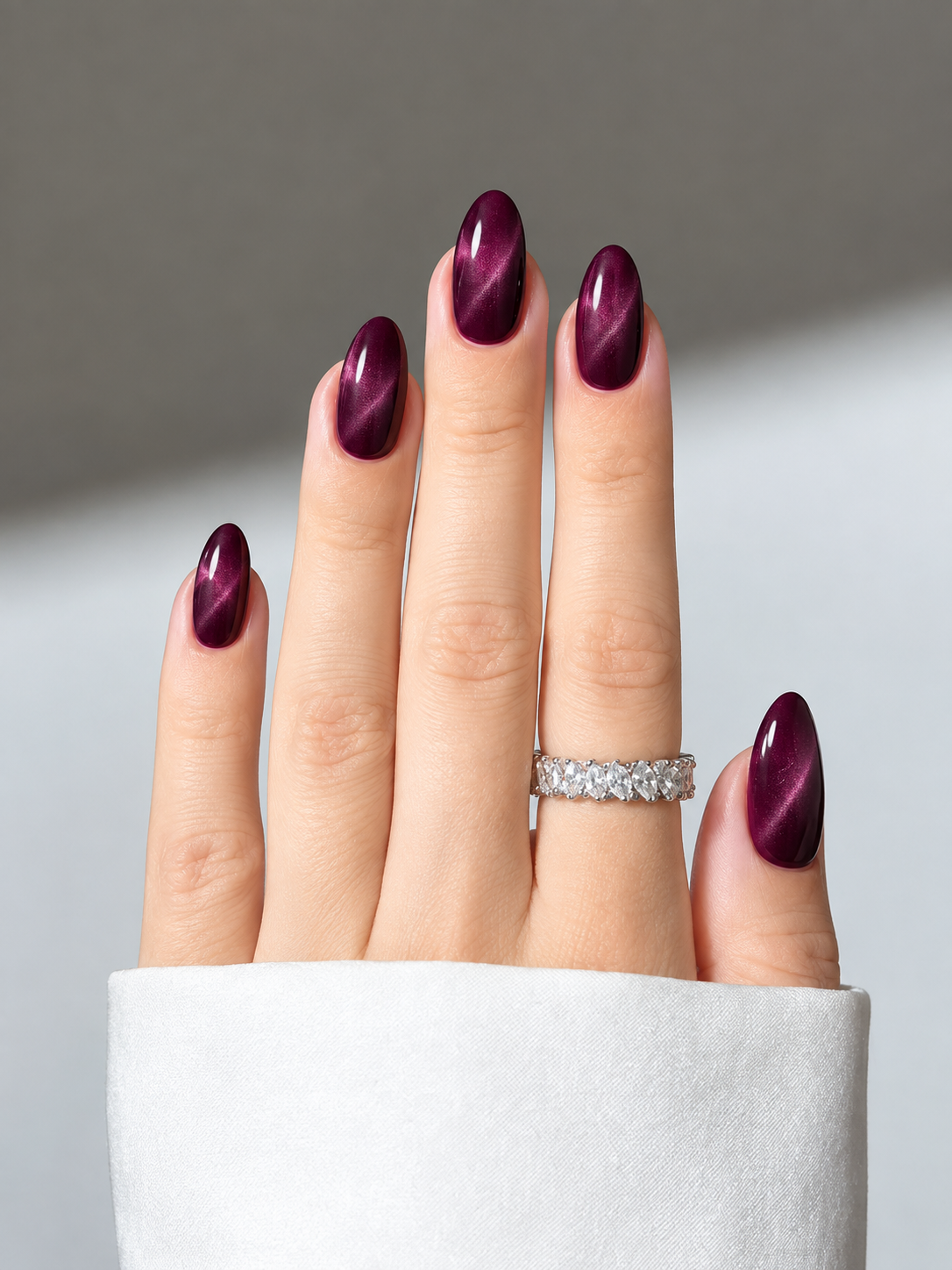 velvet cat eye fall nails plum